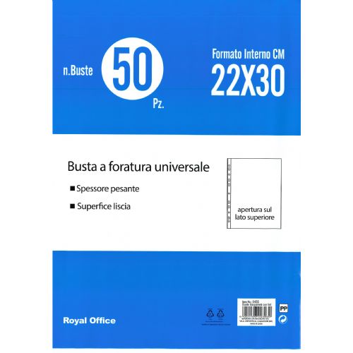 BUSTE FORATE Royal Office 22X30 150MY 50PZ SUPERIOR